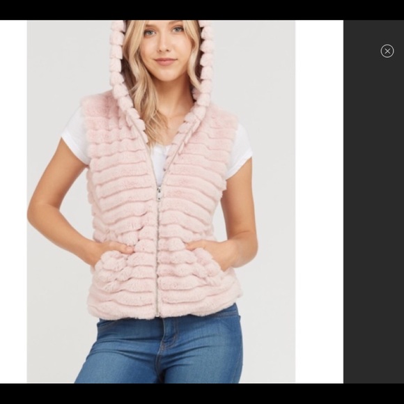 Boutique Jackets & Blazers - BNWT Faux Fur Baby Pink Hoodie